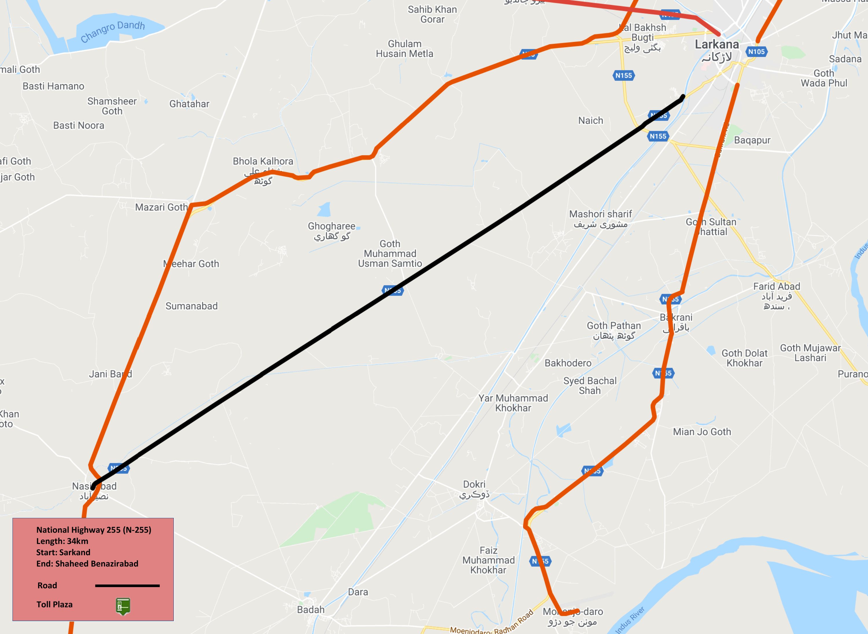 National Highway 255 (Larkana-Nasirabad via Rasheed Wagan) N-255