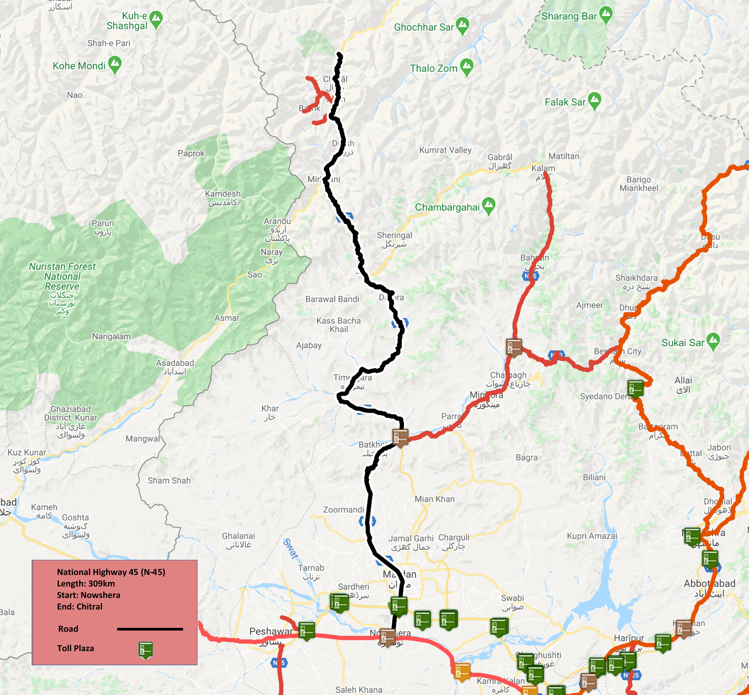 Natioanal Highway 45 (Nowshera-Chitral) N-45